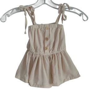 NWT Bailey’s Blossoms Tie-Shoulder Peplum Top, Cream, Toddler Girl Size 2T